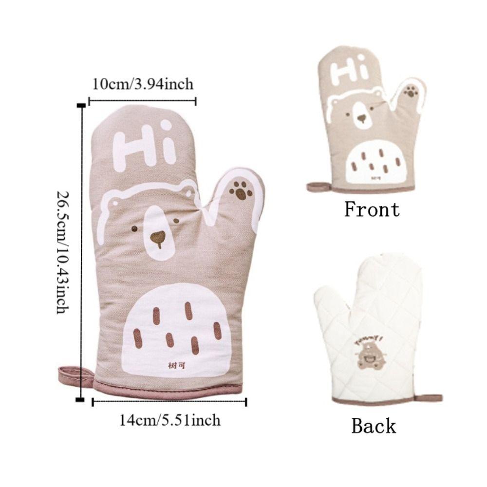 Non-slip Oven Glove Anti-scald Kitchen Mitts Baking Accessories Microwave Glove  Home