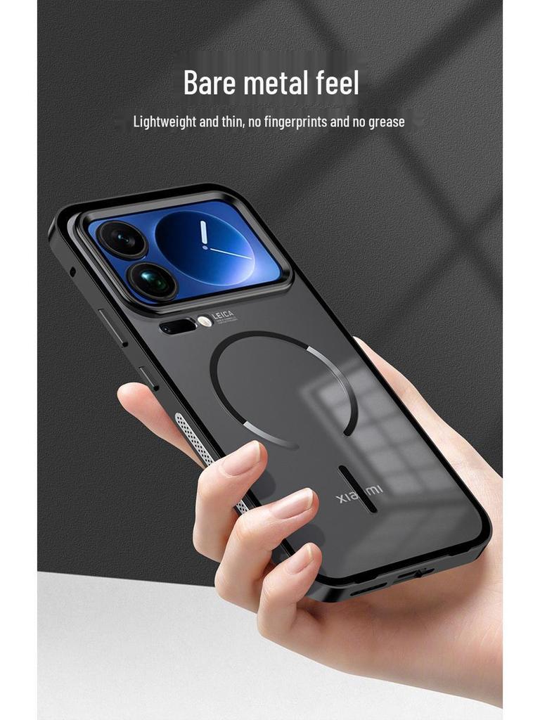 Xiaomi 17 Pro/Max Metal Frame Case with Frosted Back and Magnetic Ring