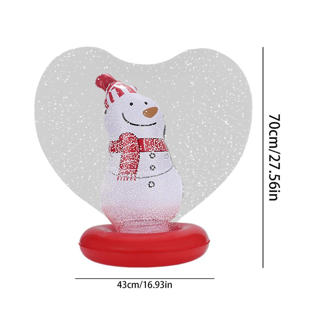 Santa Claus Snowman Christmas Tree Inflatable Ornaments Heart Shape Light Up Christmas Decorations Figurine Inside Blow Ball