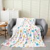 Stars Print Throw Blanket Cute Star Pattern Soft Breathable Fleece Blanket Watercolor Geometric Fuzzy Blanket for Sofa Bed Couch