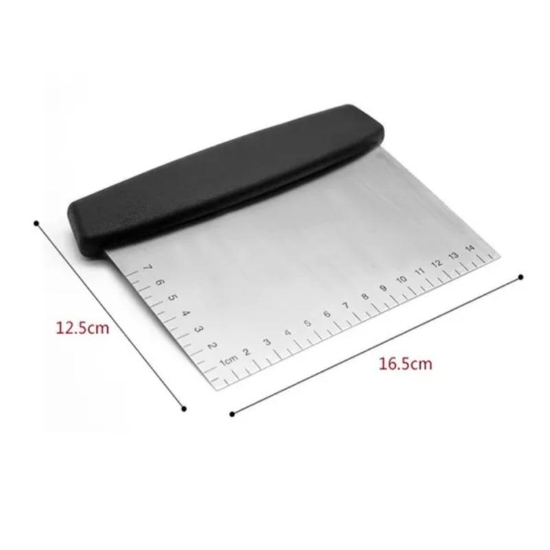 

1 Pc Stainless Steel Bench Scraper Bread Pizza Dough Flour Spatula Metal Griddle Scraper Kitchen Baking Tools чёрный