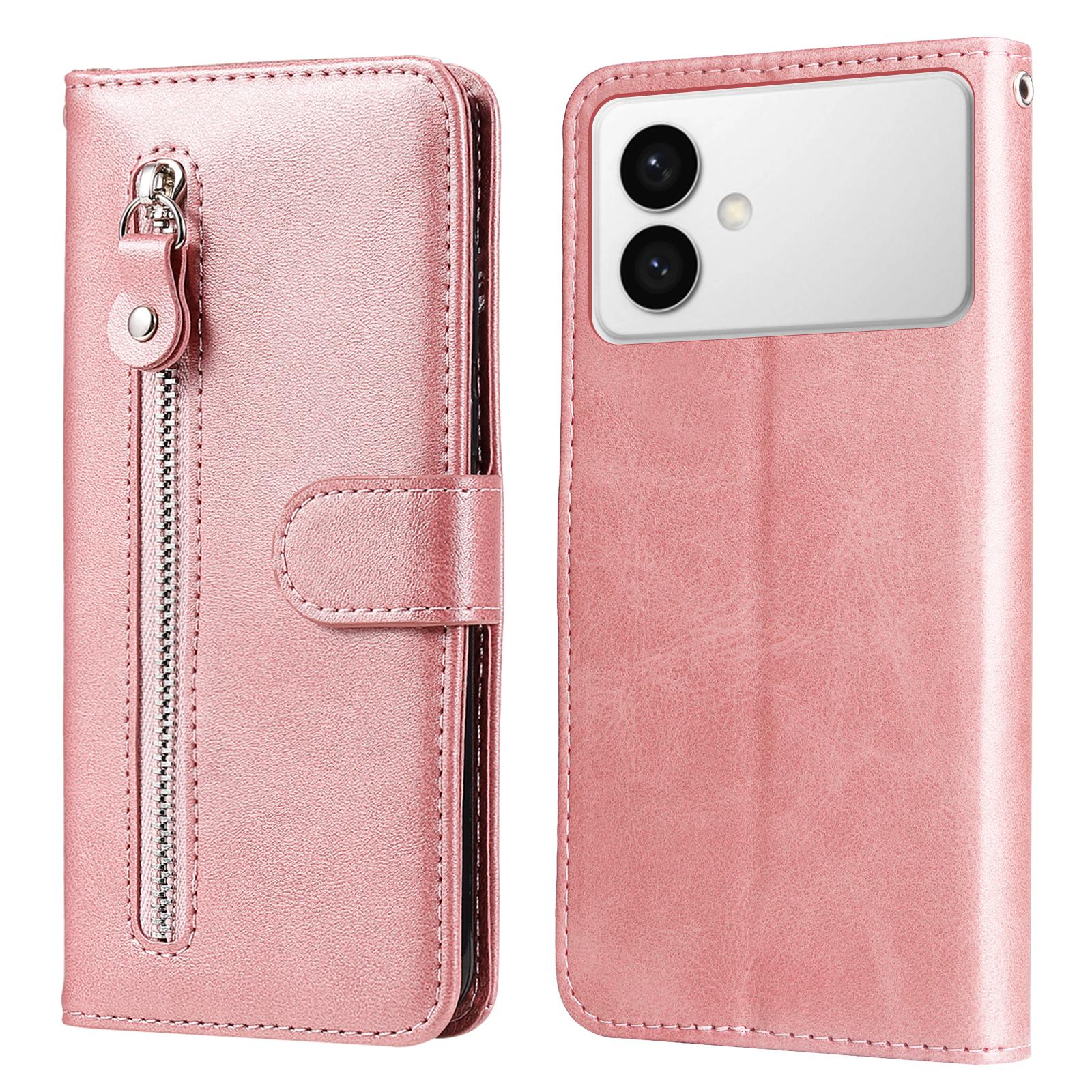 

For Samsung Galaxy S26 Edge PU Leather Cases with Zipper Pocket Wallet Phone Cover Stand
