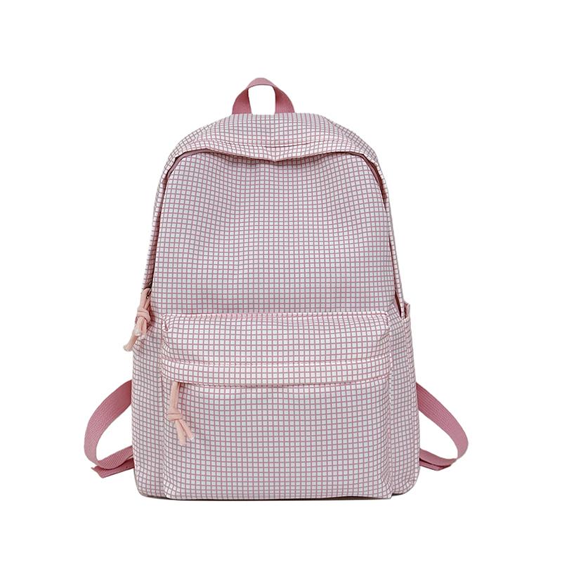 Student Schoolbag Large Capacity Check Backpack