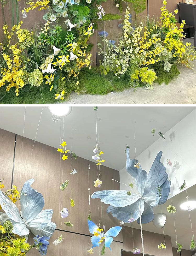 3D Painted Butterfly Wedding Backdrop with Scenery and Props for Photography and Décor