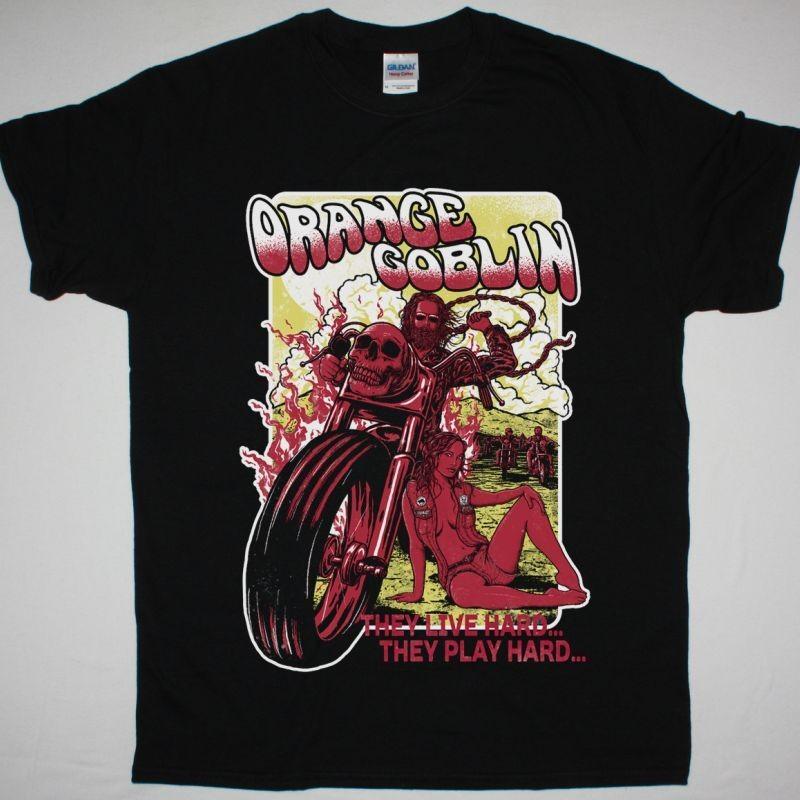 Orange Goblin They Live Hard Black T-Shirt Stoner Metal Tee S разноцветный