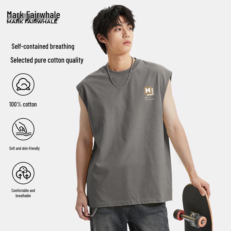 Mark Fairwhale Men's Heavyweight Soft Cotton Loose Fit Tank Top
