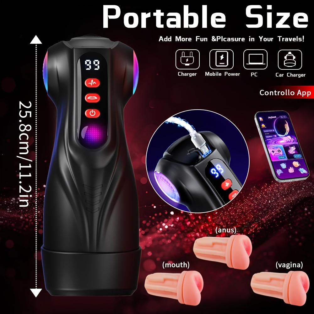App-controlled Male Masturbator Featuring 9 Suction Modes and 9 Vibration Modes. Male Adult Toy.