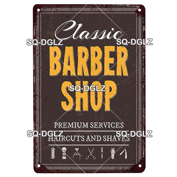 Vintage Metal Tin Sign Retro Barber Shop Wall Decor Aluminum Shaving Haircut Poster Plaque