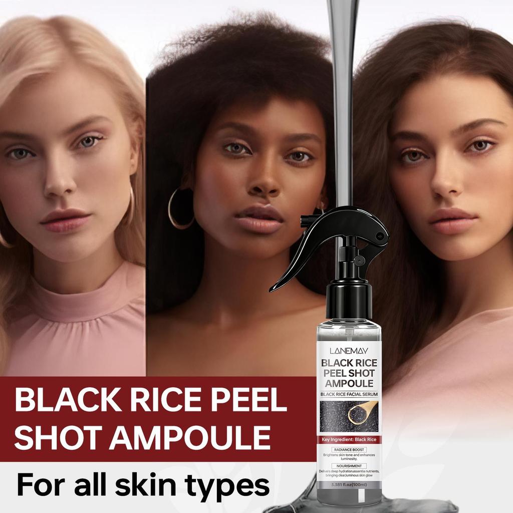 Black Rice Peel Shot Ampoule-Brightens Skin Tone And Enhances Iuminosity-Clear Skin, Bringing Luminous Skin Glow-100ml