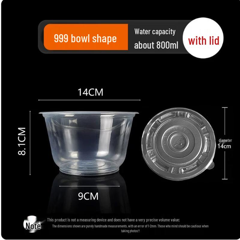 Xingduo Thickened Disposable Round Plastic Bowls with Lids