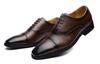 Jo Marino Men's Genuine Leather Business Shoes, Straight-Tip Dress Shoes, Non-Slip, Inner Wingtip, Size 1190 (Size 25.5, Dark Brown)