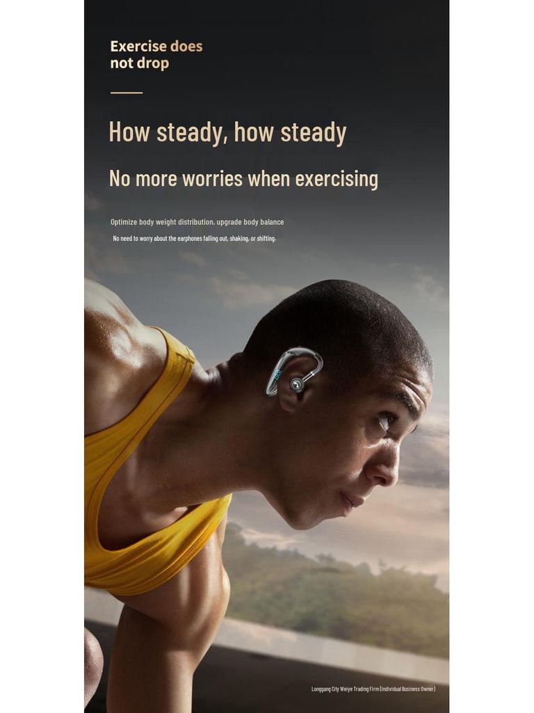 2025 Bluetooth Ear-Hook Headphones with Ultra-Long Battery Life, Compatible with Android, Apple, Xiaomi - Perfect for Business, Taxi, and Takeaway Use