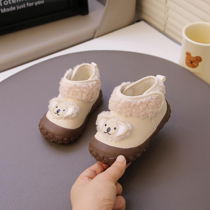 One-year-old baby snow boots winter baby cotton shoes soft-soled toddler shoes 3-6-12 month infant velvet warm shoes