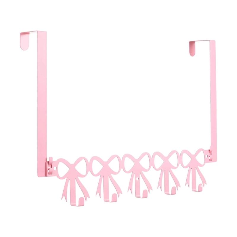 Metal Over Door Hook for Towel Hat Clothes Wall Mount Towel Hanger with 5 Hooks for Bedroom Bathroom