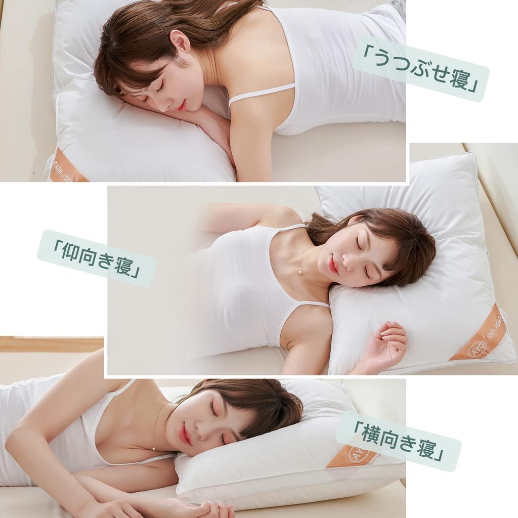 Almohada AYO, Almohada de Alta Resiliencia con Calidad de Hotel, Dormidor Lateral, Lavable, Estructura 3D, 43x63cm, Blanco (Largo 63cm x Ancho 43cm x Alto 20cm) (Dos