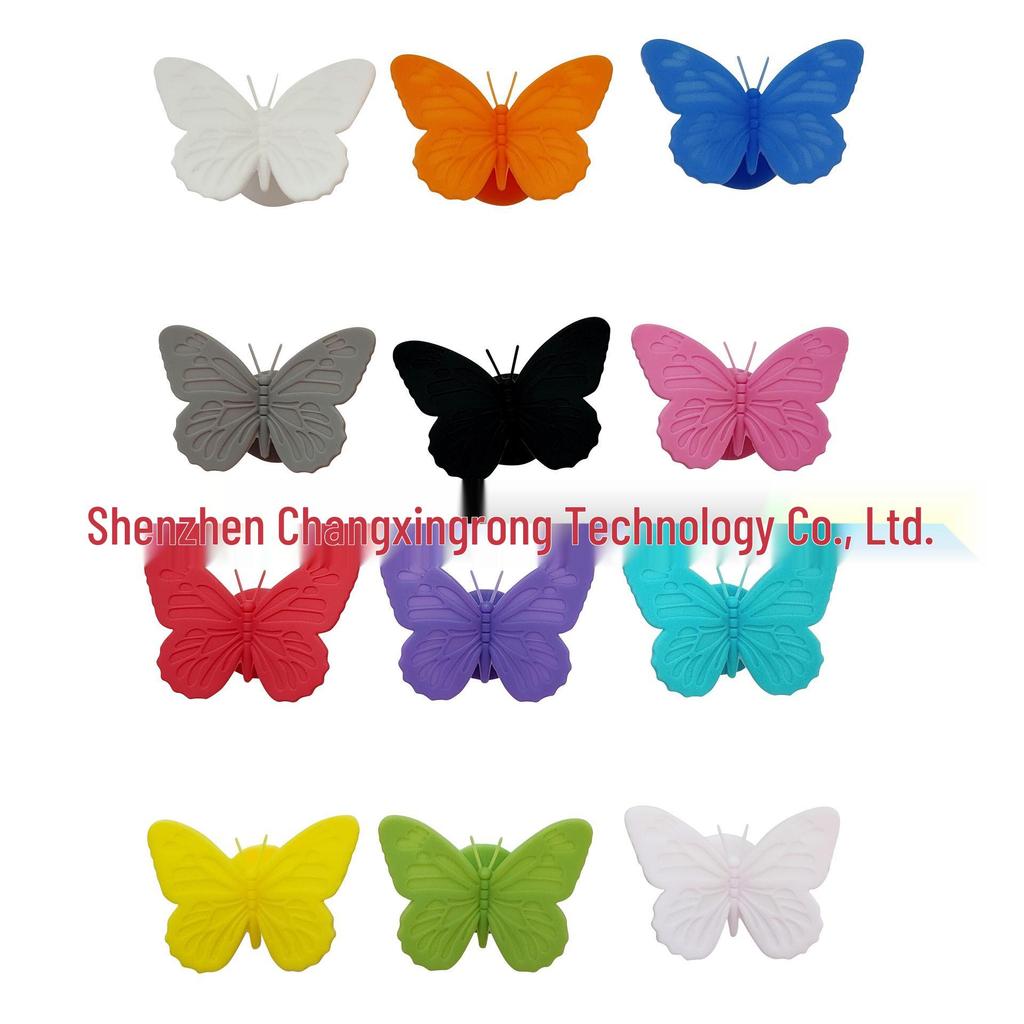 Silicone Butterfly-Shaped Cup Markers & Suction Tags for Parties