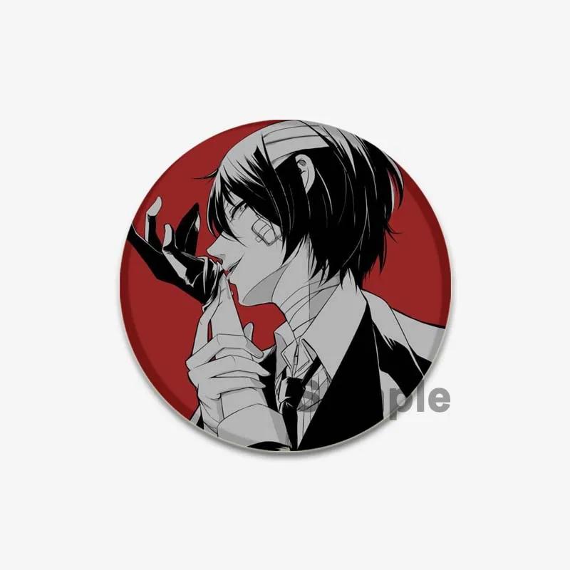 32/44/58mm Bungo Stray Dogs Pin Agency Atsushi Nakajima Dazai Osamu Soft Button Decorative Handmade Hat Badge Gift Accessory