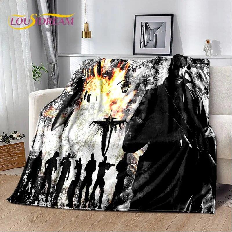 3D Game Metal Gear Solid Cartoon HD Gamer Blanket,Soft Throw Blanket for Home Bedroom Bed Sofa Picnic Travel Cover Blanket Kids
