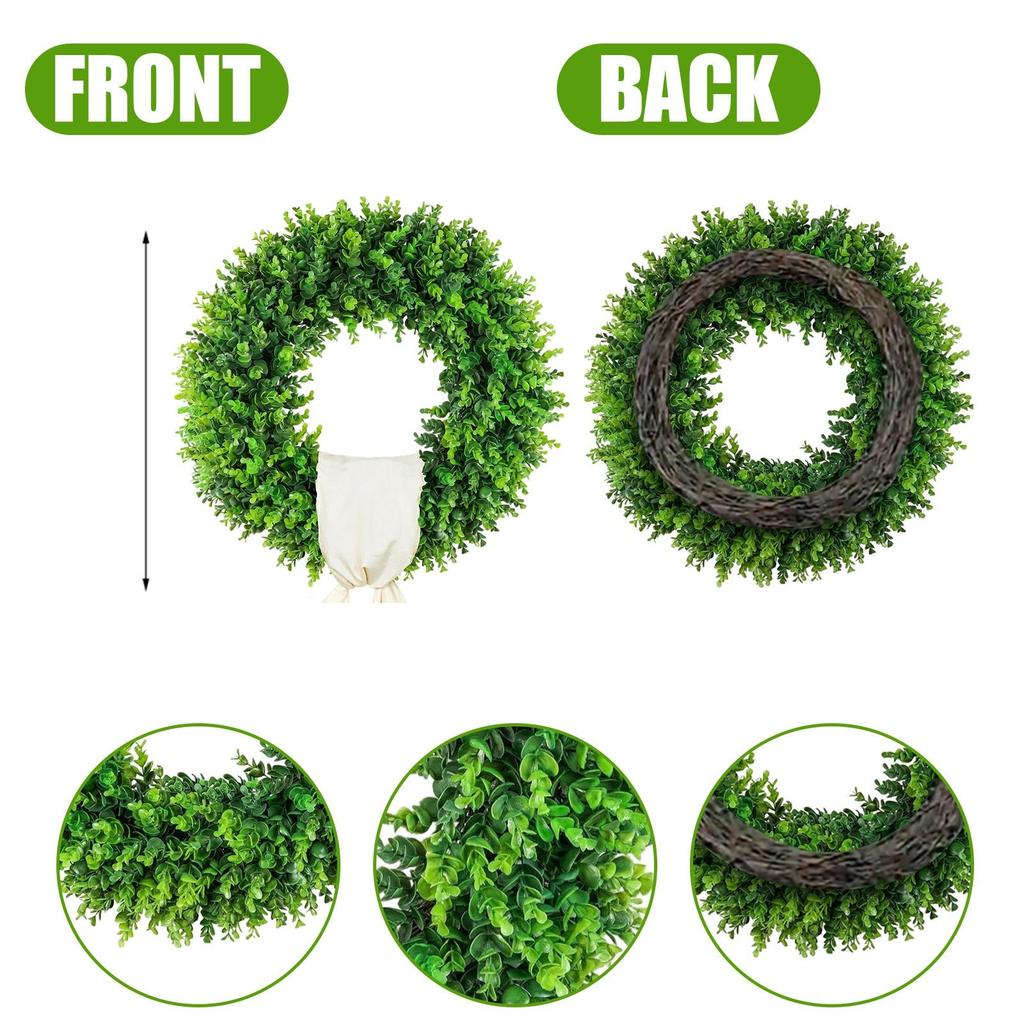 Simulation Of Frost Grass Vine Circle Bottom With Green Plants, Water Grass Vine Circle Flower Wreath