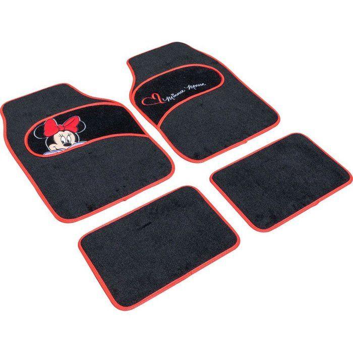 Tapis De Voiture - Tataway - Universels - Broderie Minnie - 4 Pièces - Moquette