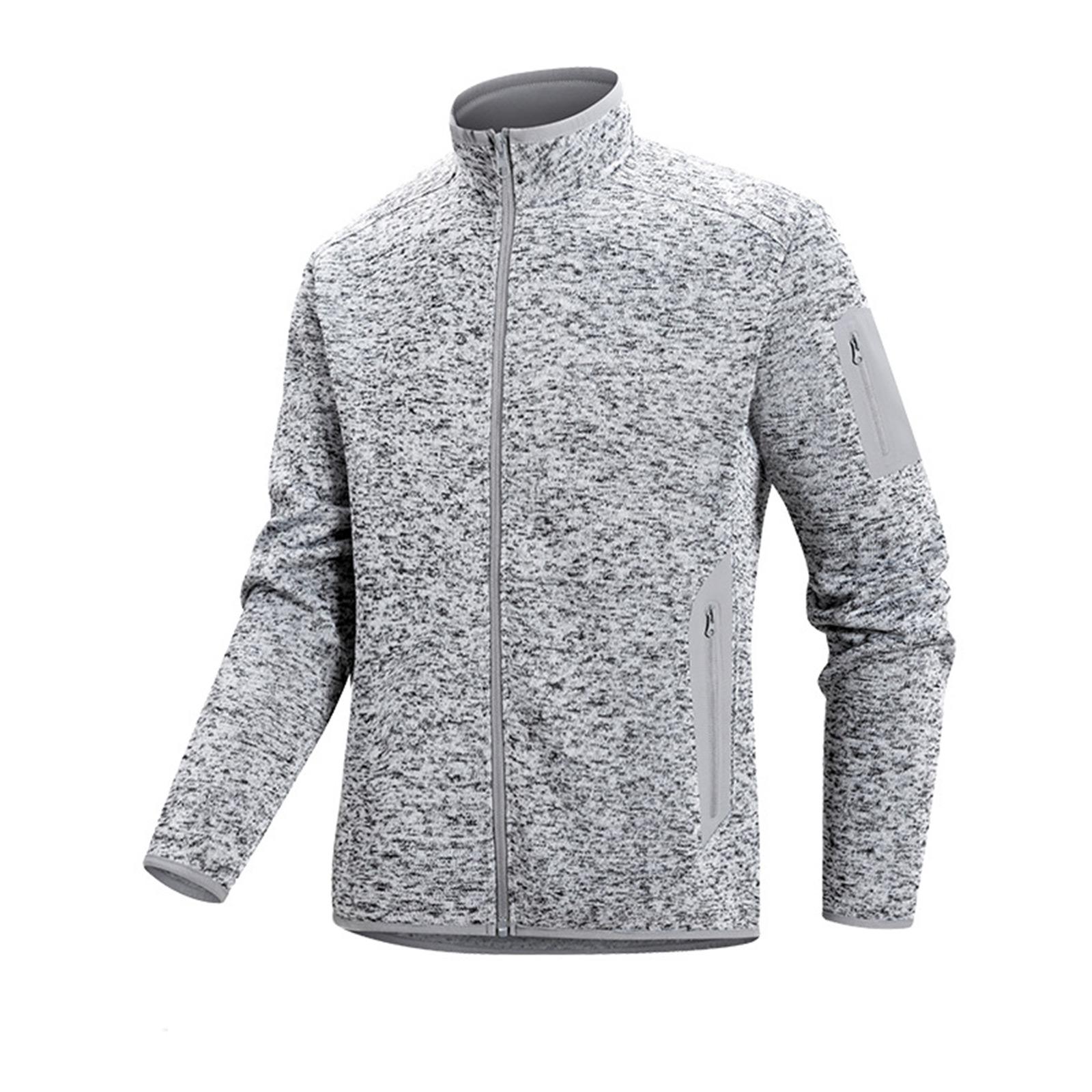 Men s Solid Color Turtleneck Zipper Jacket Outdoor Couple Casual Sports Long Sleeve Coat XXL 2877₽