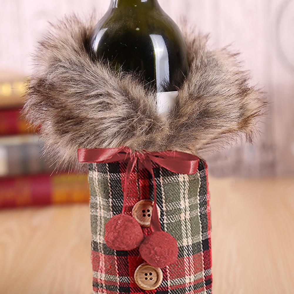 Weihnachts-Rotweinflaschenhüllen-Taschen, Neujahrs-Champagnerflaschenhüllen-Tasche Frohe Weihnachten Tischdekorationen für Heimdekor