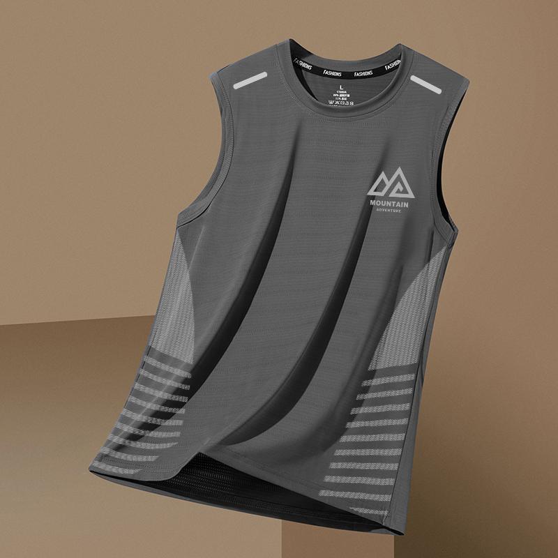 Gilet Sportivo da Uomo Estivo Asciugatura Rapida Traspirante Base Shirt Allenamento Spalle Larghe Senza Maniche Maglietta Tecnica Traspirante Top
