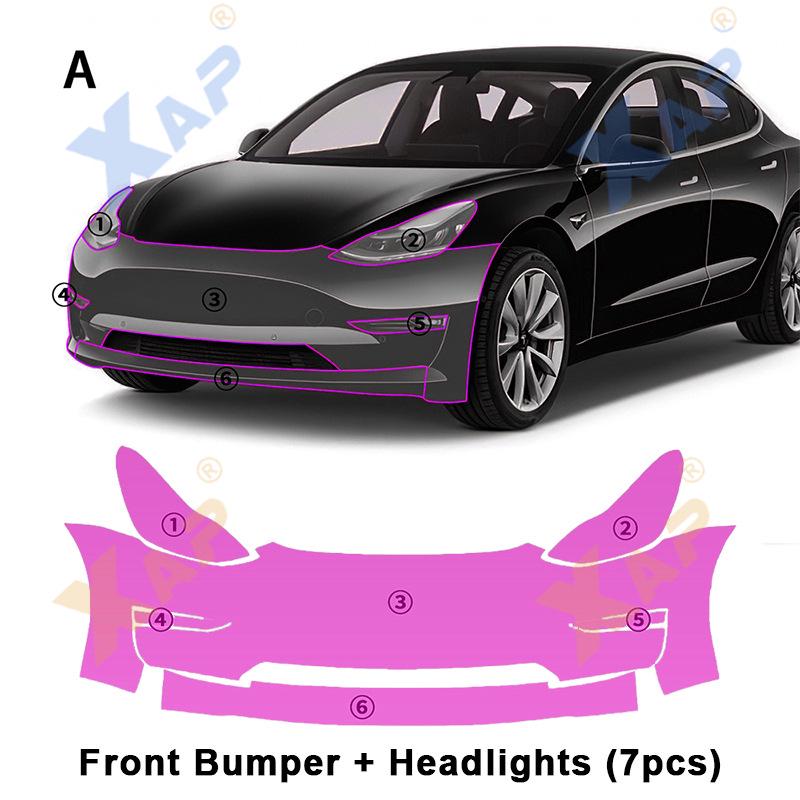 Tesla Model 3 (2020-2023) Scratch-Proof Transparent TPU Paint Protection Film