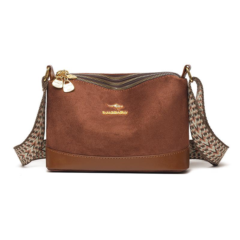 

Багатошарова сумка через плече великої місткості, проста та повсякденна, легка, сумка на одне плече для середнього віку коричневий