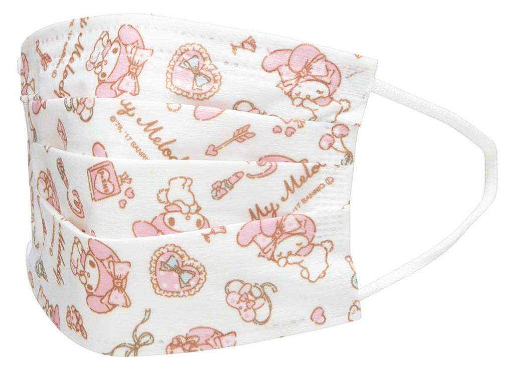 Skater Nonwoven Masks for My Melody Sanrio Children, 25-Count, Three-Layer Construction, Boxed, Design, MSKP25-A