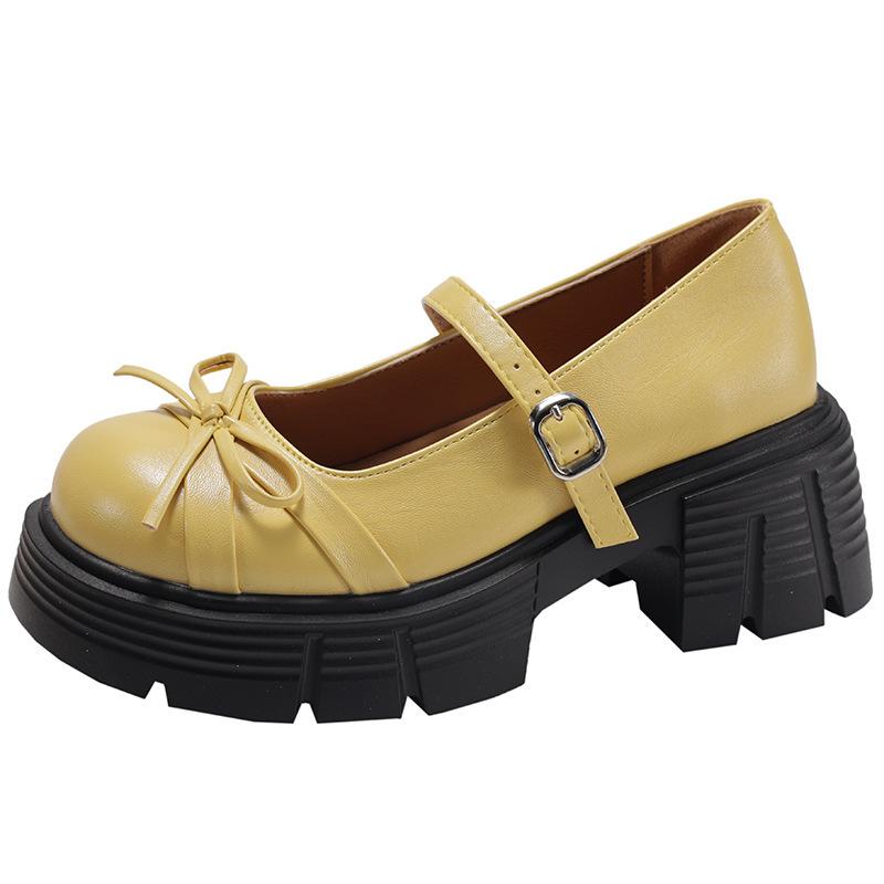 Silver French round head heightening light mouth platform single shoes women's summer 2025 new versatile soft sole Mary Jane small leather shoes