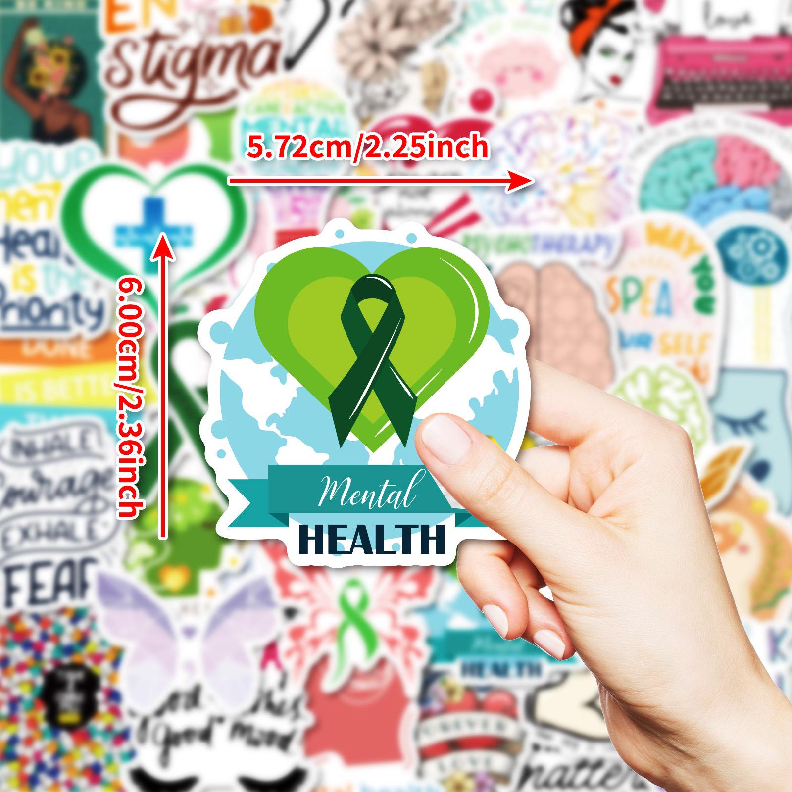 

49 Креативных Теплых Раскрашенных Вручную Тематических Наклеек на тему психического здоровья Водонепроницаемые Декоративные Наклейки