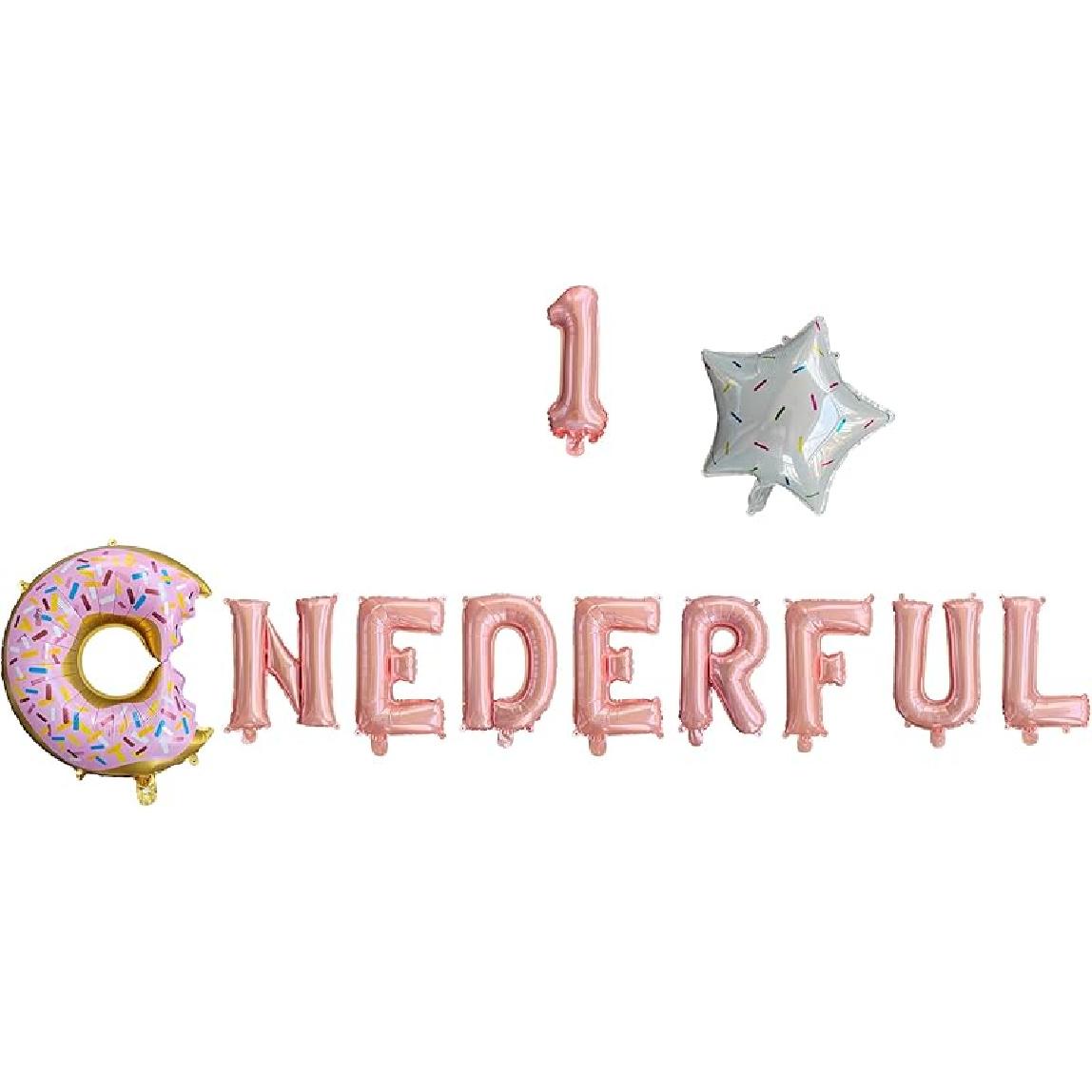 Onederful 1st Birthday Party Decorations,Funny Donut Foil Balloons for One Year Old Birthday Decorations