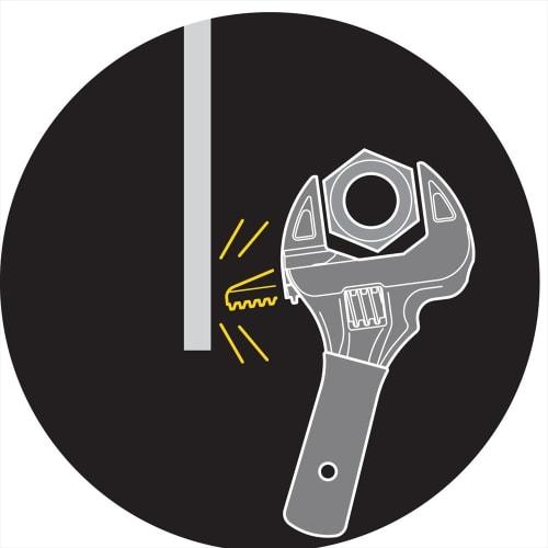 TOP Industrial (TOP) Eco-Wide Thin, Lightweight Wide Adjustable Wrench, HY-30, Opening 8-30mm, Made in Tsubame-Sanjo, Japan, Sealed Package