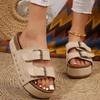 Women Summer Slippers Roman Style Open Toe Sandals Vacation Bohemian Shoes for Womens Thick Soled Platform Flat Slides Zapatos