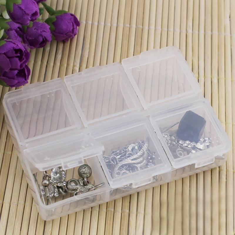 

6 слотов пластиковый ящик для хранения ювелирных изделий чехол ремесло органайзер коробка для таблеток