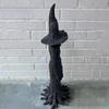 Halloween Witch Statue Tree Root Witch Figurine Sculpture Desktop Witch Decor Ornament Resin Home Office Party Decoration