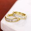 Classic Design Women Hoop Earrings Full with Princess Square CZ Simple and Elegant Female Accessories Versatile Jewelry
