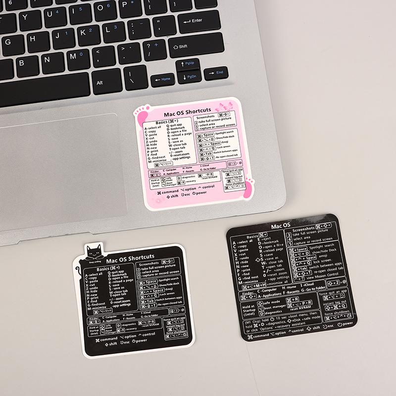 10Pcs Keyboard Shortcut Stickers Letter Graphic Laptop Protective Stickers Tools