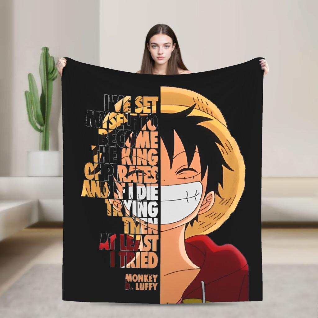 Luffy Blankets The Straw Hat Crew Flannel Awesome Warm Throw Blankets for Bed Sofa Decoration