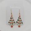 Christmas Tree Wreath Crutch Gift Box Santa Claus Snowman Deer Earrings Ladies Long Tassel Circle Accessories Creative Gifts