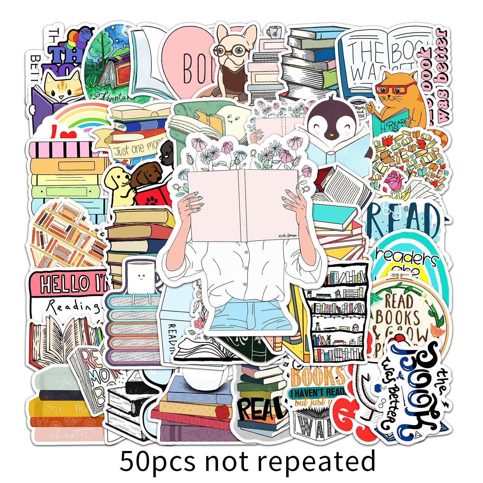 

50 Чтение Дудл Личность Мультяшный Детский Марля Сделай Сам Скейтборд Чашка для воды Чемодан Наклейки Водонепроницаемый