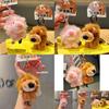 Carino Peluche Leone Nien Rosa e Marrone in Posizione Seduta Ciondolo per Bambini e Teen Accessori