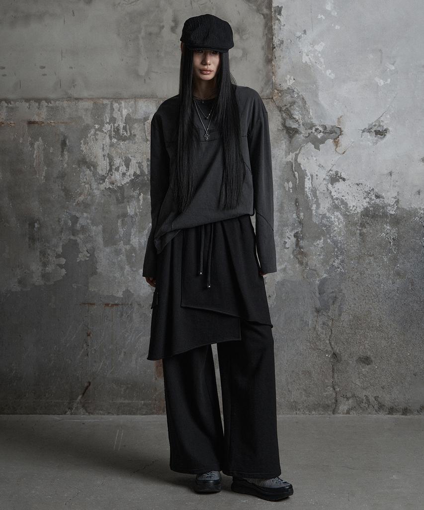 Jenyujeu Line Pigment Long Sleeve - Charcoal