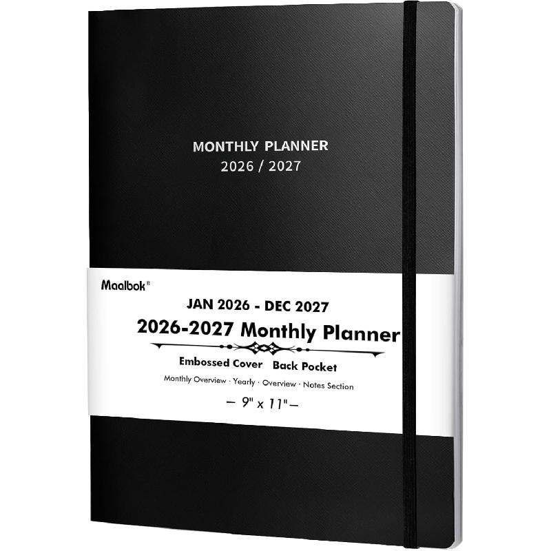 2026-2027 Monthly Planner/Calendar - 2 Year Calendar 2026-2027, Jan. 2026 - Dec. 2027, 9   × 11  , 24 Months Planner with Embossed Cover, Inner 2026-2027 Monthly Planner