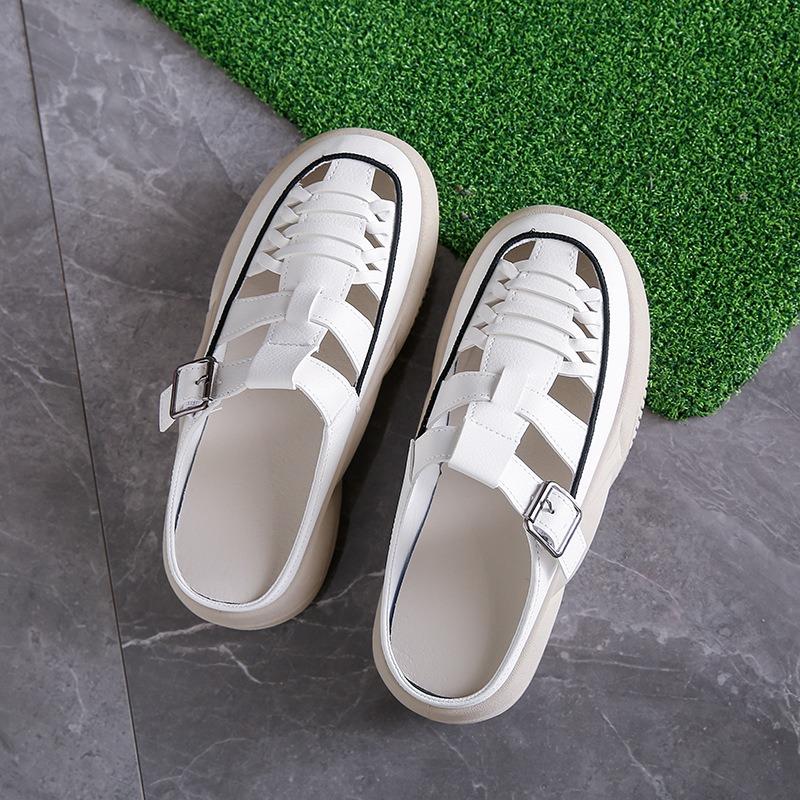 

Универсальная новая обувь Повседневные и дышащие сандалии на толстой подошве 40 белый/чёрный