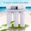 5 Stage 5-layer White Water Filter System Reverse Osmosis Filtration Drinking Fountain Home New