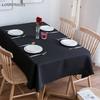 Solid Black Conference Banquet Hotel Dining Table Exhibition Advertising Tablecloth Office Table Cloth Art Rectangular Tableclot