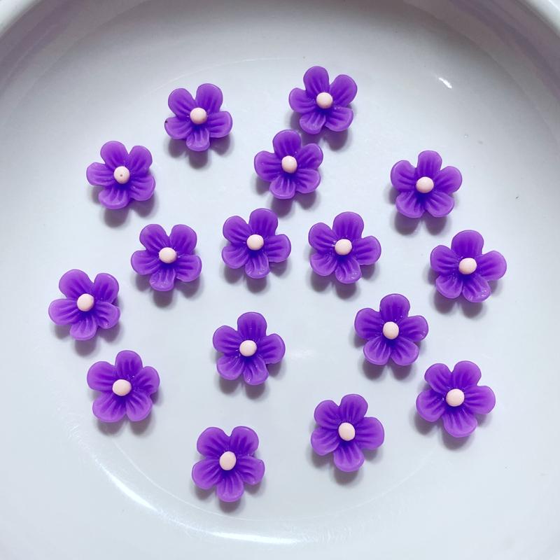 100Pcs New Cute Mini 9mm Flower Flat Back Resin Scrapbooking DIY Jewelry Craft Decoration Accessorie