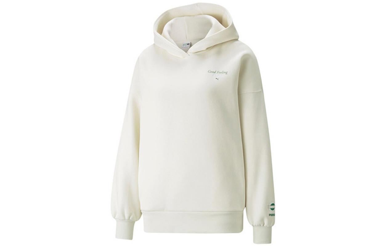 PUMA Wellness Club Sweatshirts Women s Ivory Hooded Moderate Regular 534397-73 L